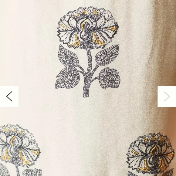 Field Study Tunic Maeve White Shift Dress with Gray & Yellow Floral Motif - Picture 12 of 14